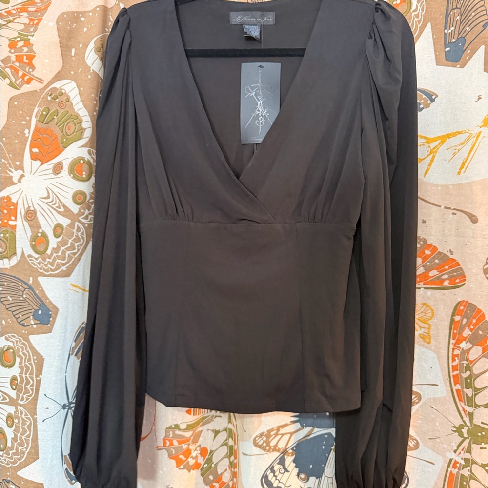 Bishop Blouse in Black by La Femme En Noir